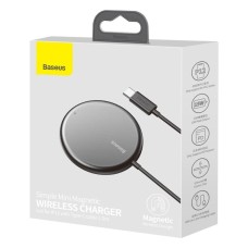 БЗП Baseus Simple Mini Magnetic Wireless Charger для IP With Type-C Cable Black (WXJK-F01)