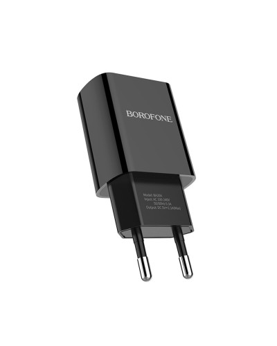 Мережевий зарядний пристрій BOROFONE BA20A Sharp single port charger set(Lightning) 10.5W Black (BA20ALB)