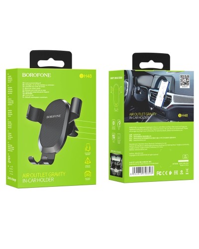 Держатель для мобильного BOROFONE BH48 Warrior Air outlet Gravity Car holder Black (BH48B)