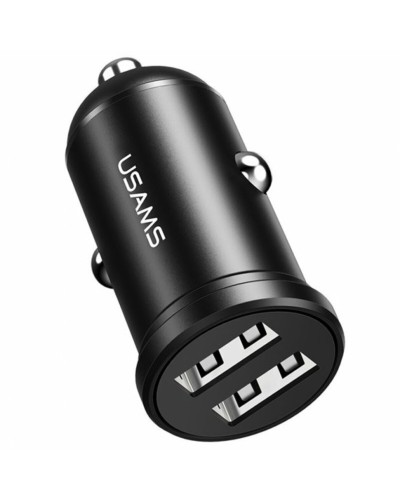 АЗП Usams US-CC114 C20 2.4A Dual USB Mini Car Charger Black (CC114TC01)