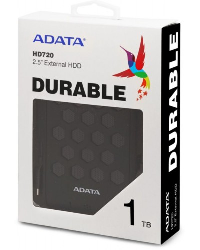 PHD External 2.5'' ADATA USB 3.1 DashDrive Durable HD720 1TB Black (AHD720-1TU31-CBK)