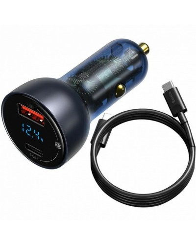 АЗП Baseus Particular Digital Display QC+PPS Car Charger 65W Dark Gray Cable(Type-C toType-C100W 1m) (TZCCKX-0G)