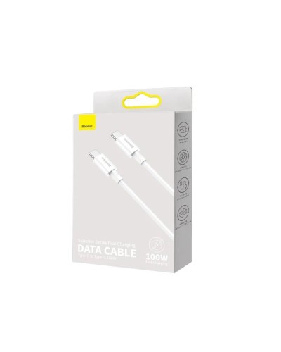 Кабель Baseus Superior Series Fast Charging Data Cable Type-C to Type-C 100W 1m White (CATYS-B02)