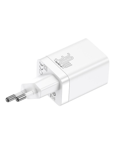 Мережевий зарядний пристрій Baseus Super Si Pro Quick Charger C+U 30W EU White (CCSUPP-E02)