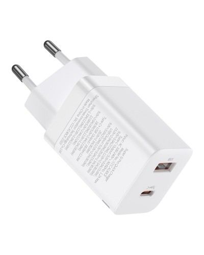 Мережевий зарядний пристрій Baseus Super Si Pro Quick Charger C+U 30W EU White (CCSUPP-E02)