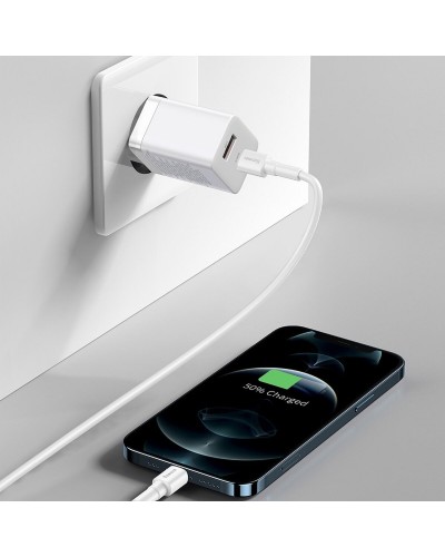 Мережевий зарядний пристрій Baseus Super Si Pro Quick Charger C+U 30W EU White (CCSUPP-E02)