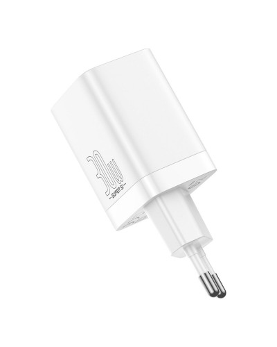 Мережевий зарядний пристрій Baseus Super Si Pro Quick Charger C+U 30W EU White (CCSUPP-E02)