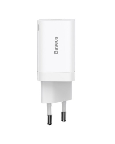 Мережевий зарядний пристрій Baseus Super Si Pro Quick Charger C+U 30W EU White (CCSUPP-E02)