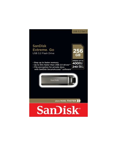 Flash SanDisk USB 3.2 Extreme GO 256Gb (R-400Mb/s, W-240Mb/s) Black (SDCZ810-256G-G46)