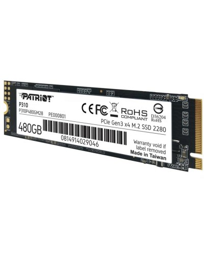 SSD M.2 Patriot P310 480GB NVMe 2280 PCIe 3.0x4 3D NAND TLC (P310P480GM28)