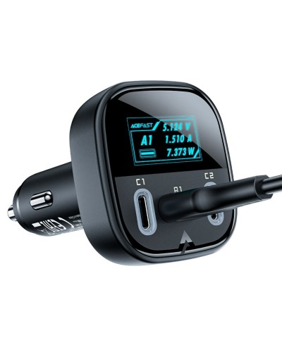 Автомобільний зарядний пристрій ACEFAST B5 101W (2C+A) metal car charger with OLED smart display (AFB5B)