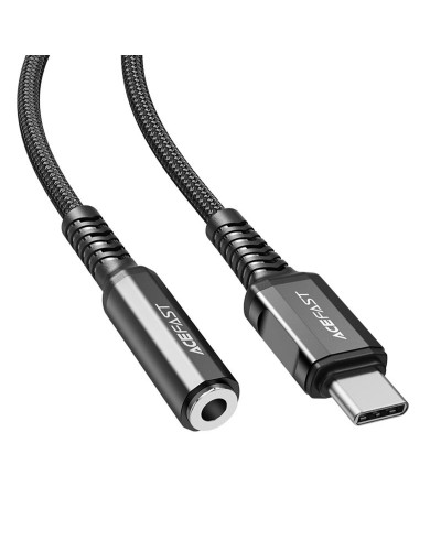 Кабель ACEFAST C1-07 USB-C to 3.5mm aluminum alloy headphones adapter cable Black (AFC1-07B)