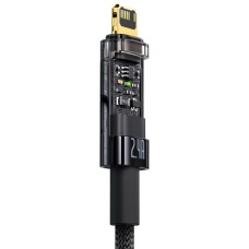 Кабель Baseus Explorer Series Auto Power-Off Fast Charging Data Cable USB to IP 2.4A 1m Black (CATS000401)