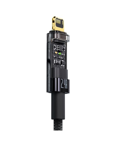 Кабель Baseus Explorer Series Auto Power-Off Fast Charging Data Cable USB to IP 2.4A 1m Black (CATS000401)