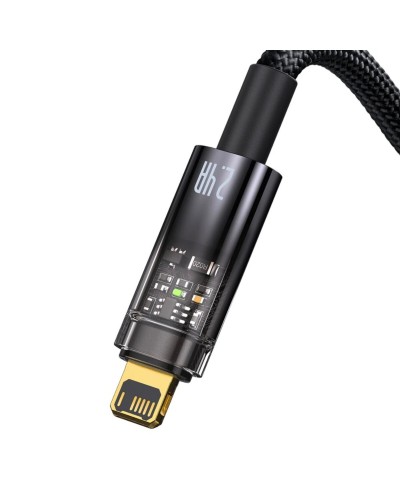 Кабель Baseus Explorer Series Auto Power-Off Fast Charging Data Cable USB to IP 2.4A 1m Black (CATS000401)