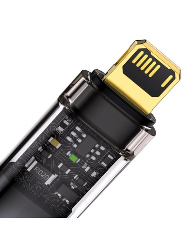 Кабель Baseus Explorer Series Auto Power-Off Fast Charging Data Cable USB to IP 2.4A 1m Black (CATS000401)