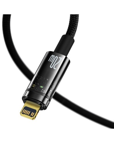 Кабель Baseus Explorer Series Auto Power-Off Fast Charging Data Cable Type-C to IP 20W 1m Black (CATS000001)