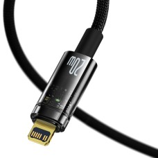 Кабель Baseus Explorer Series Auto Power-Off Fast Charging Data Cable Type-C to IP 20W 2m Black (CATS000101)