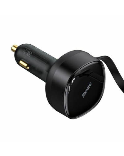 Автомобільний зарядний пристрій Baseus Enjoyment Retractable 2-in-1 Car Charger C+L 30W Black (CGTX000001)