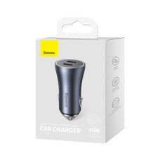 ОЗУ Baseus Golden Contactor Pro Dual Fast Charger Car Charger C+C 40W Dark Gray (CGJP000013)