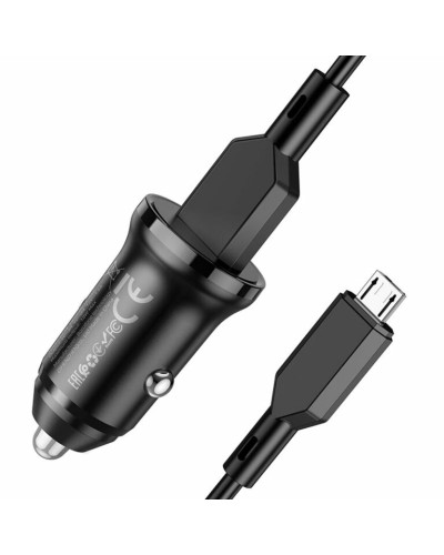 Автомобільний зарядний пристрій BOROFONE BZ18 single port QC3.0 car charger set(Micro) 18W Black (BZ18MB)