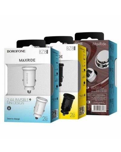 Автомобільний зарядний пристрій BOROFONE BZ8 MaxRide Dual Port Car Charger White (BZ8W)