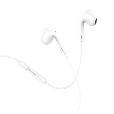 Навушники BOROFONE BM30 Max Acoustic wire control earphones for iP with mic White (BM30MLW)