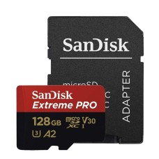 microSDXC (UHS-1 U3) SanDisk Extreme Pro A2 128Gb Class 10 V30 (R200MB/s, W90MB/s) (adapter) (SDSQXCD-128G-GN6MA)