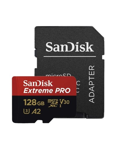 microSDXC (UHS-1 U3) SanDisk Extreme Pro A2 128Gb class 10 V30 (R200MB/s,W90MB/s) (adapter) (SDSQXCD-128G-GN6MA)