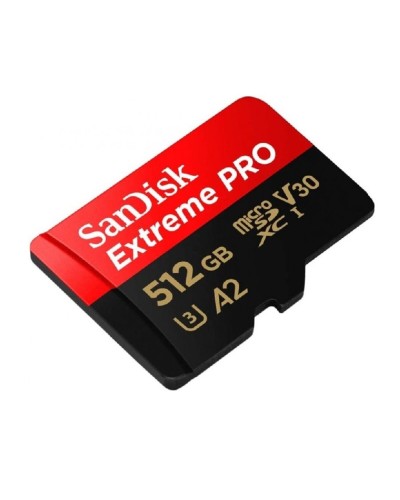 microSDXC (UHS-1 U3) SanDisk Extreme Pro A2 512Gb Class 10 V30 (R200MB/s, W140MB/s) (adapter) (SDSQXCD-512G-GN6MA)