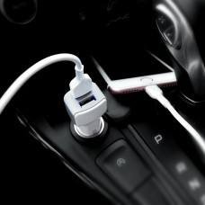 Автомобильное зарядное устройство HOCO Z23 имеет большой стиль dual-port car charger set with iP cable White (6957531078012)
