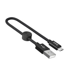 Кабель HOCO X35 USB to Micro 2.4A, 0.25m, nylon, aluminum connectors, Black (6931474707437)