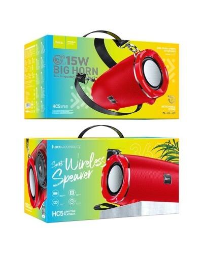 Портативна колонка HOCO HC5 Cool Enjoy sports BT speaker Red (6931474746658)