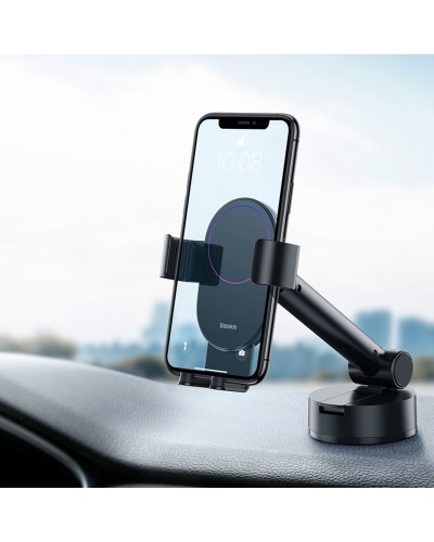 Тримач для мобiльного Baseus Simplism gravity car mount holder with suction base Black (SUYL-JY01)