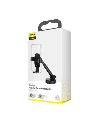 Тримач для мобiльного Baseus Simplism gravity car mount holder with suction base Black (SUYL-JY01)