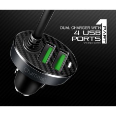 Автомобильное зарядное устройство для CHAROME C7 4-Port Front and Back Seat Car Charger Black (6974324910212)