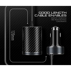 Автомобильное зарядное устройство для CHAROME C7 4-Port Front and Back Seat Car Charger Black (6974324910212)