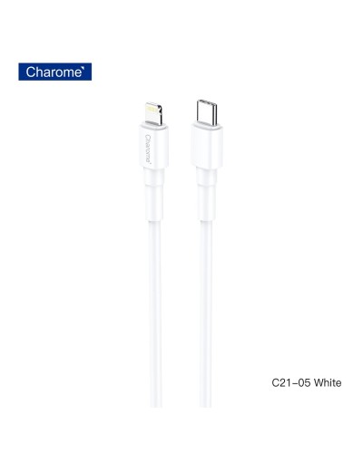 Кабель CHAROME C21-05 USB-C to Lightning  charging data cable White (6974324910540)