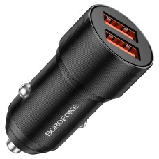 Автомобільний зарядний пристрій BOROFONE BZ19 Wisdom dual port car charger Black (BZ19B)