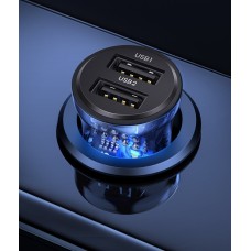 ОЗУ Usams US-CC162 C31 15W Transparent Dual USB A+A Mini Car Charger (CC162CC01)