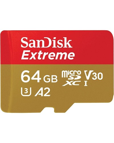 microSDXC (UHS-1 U3) SanDisk Extreme A2 64Gb class 10 V30 (R170MB/s,W80MB/s) (adapter SD) (SDSQXAH-064G-GN6MA)