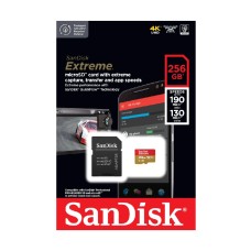 microSDXC (UHS-1 U3) SanDisk Extreme A2 256Gb Class 10 V30 (R190MB/s, W130MB/s) (adapter SD) (SDSQXAV-256G-GN6MA)