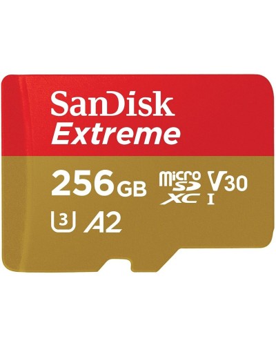 microSDXC (UHS-1 U3) SanDisk Extreme A2 256Gb class 10 V30 (R190MB/s,W130MB/s) (adapter SD) (SDSQXAV-256G-GN6MA)