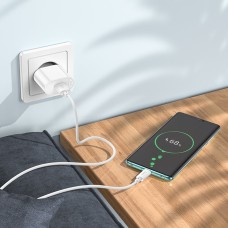 Сетевое зарядное устройство HOCO C109A Fighter single port QC3.0 charger set 18W White (6931474784810)
