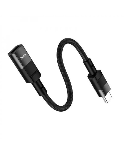 Кабель HOCO U107 Type-C male to iP female adapter cable(L=0.1m) Black (6931474789983)