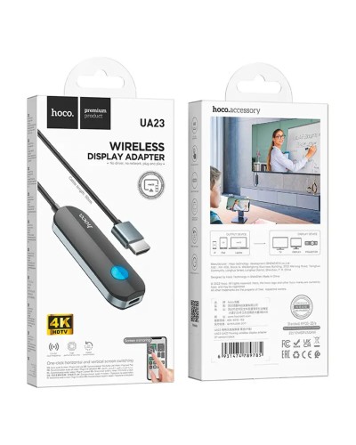 Кабель-перехiдник HOCO UA23 Flowing wireless display adapter(iP version) Black (6931474789785)