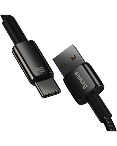 Кабель Baseus Tungsten Gold Fast Charging Data Cable USB to Type-C 100W 1m Black (CAWJ000001)