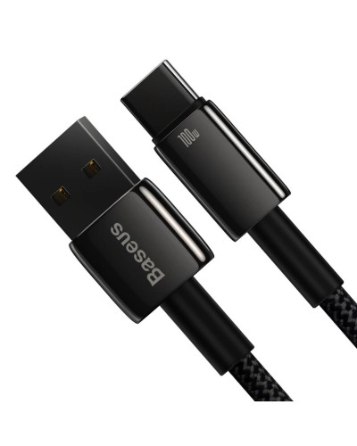 Кабель Baseus Tungsten Gold Fast Charging Data Cable USB to Type-C 100W 1m Black (CAWJ000001)