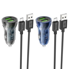 Автомобильное зарядное устройство для HOCO Z47 Transparent Discovery Edition QC3.0 18W (Micro) Transparent Black (6931474782236)