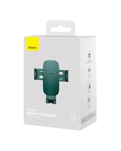 Тримач для мобiльного Baseus Metal AgeⅡ Gravity Car Mount（Air Outlet Version）Green (SUJS000006)